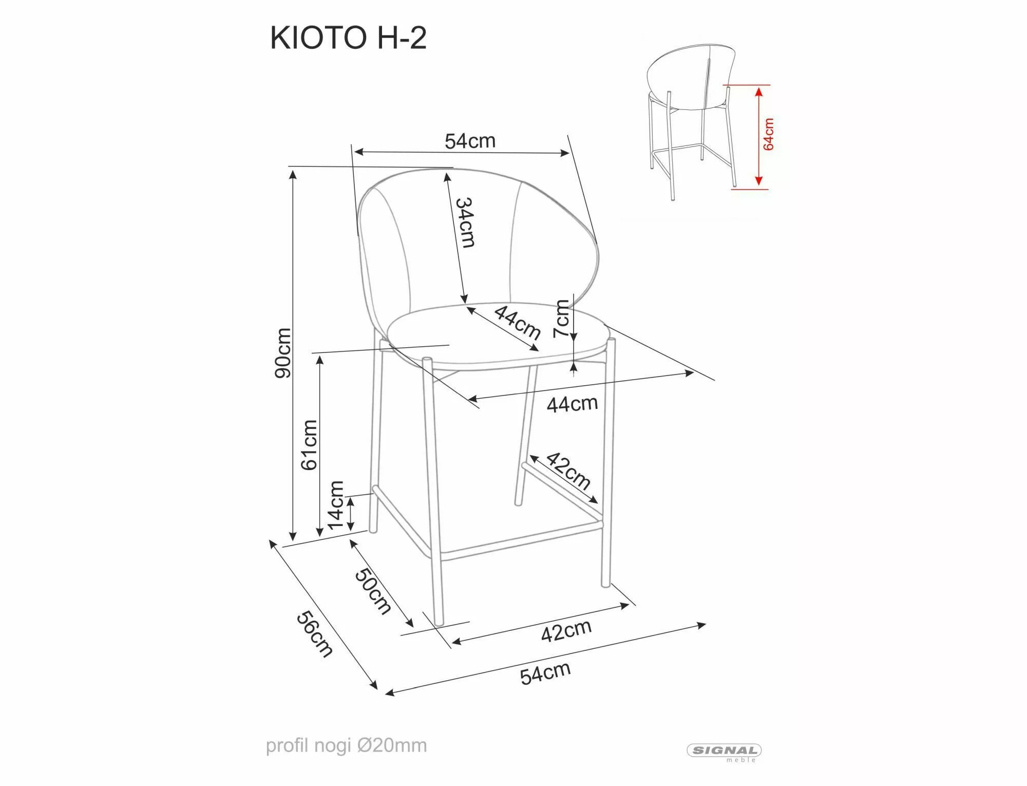 Baro kėdė H2-H - Image 5